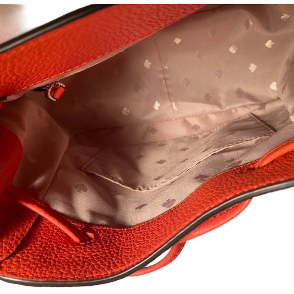 Kate Spade Leila Vibrant Orange Medium Flap Leather Backpack | One Size | EUC - Picture 5 of 11